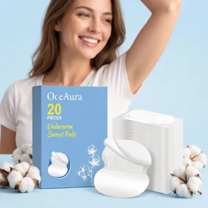 OceAura 20 pzas almohadillas para el sudor de axilas, protectores transpirables diarios.