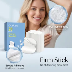 Detalle de protectores de sudor para axilas con tela transpirable y adhesivo seguro.