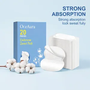 OceAura protectores axilares invisibles, paquete de 20 piezas, almohadillas transpirables antisudor.