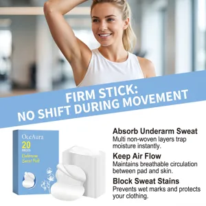 Almohadillas para axilas 20pz transpirables absorbentes de sudor para proteccion de ropa.