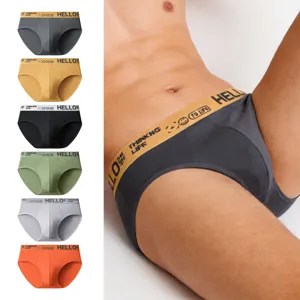 Herren bequeme, elastische Slips mit Bunddruck in vielen verschiedenen Farben für den Alltag.