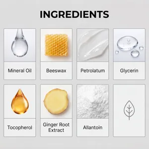 Infografía detallada de ingredientes que destaca extractos activos para parches de piernas.