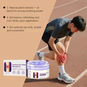 Soothing pain relief massage gel with natural plant extract formula for muscle and joint care.