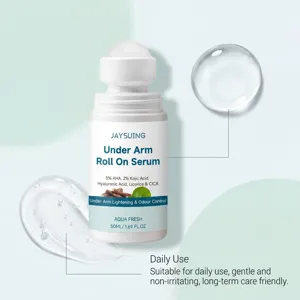 Vista detallada del suero roll-on para axilas JAYSUING con gotas de textura refrescante