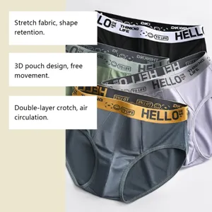 Herren atmungsaktive elastische Slips Mehrfarbig bequeme 3D Beutel Unterwäsche Set.