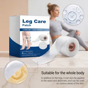 Rollo de parche de cuidado de piernas transparente con gel transpirable para piel 4x150cm