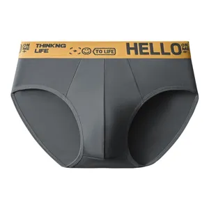 Herren Mitteltaille atmungsaktive elastische Slip bequeme einfarbige Unterwaesche mit Bund.