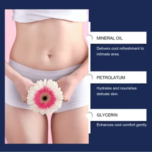 Détails des ingrédients clés: huile minérale, pétrolatum et glycérine pour soins intimes