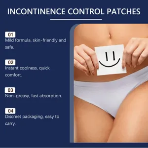 Vue détaillée des patchs de contrôle de l'incontinence pour femmes, formule douce