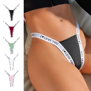 Comodo perizoma vita bassa contrasto V string sexy traspirante intimo femminile nuovo
