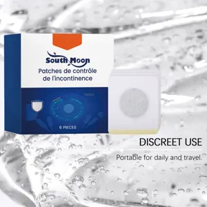 Vue détaillée des patchs d'incontinence South Moon avec emballage et texture du produit
