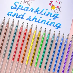 Glitter Gel Pen Set Student DIY Colored Ballpoint Pen Journal Special Pearl Marker Pen Smooth Writing Office School