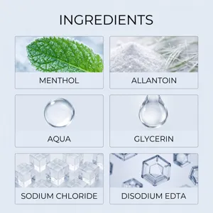 Détails des ingrédients du spray nasal comprenant menthol, allantoïne, eau et glycérine