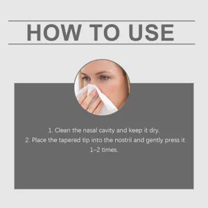 Instructions d'utilisation pour spray nasal de soin en deux étapes simples