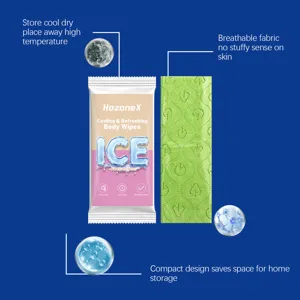 Detailansicht der erfrischenden Körpertücher, kompaktes Design mit atmungsaktivem Stoff kühlend.
