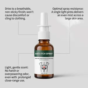 Anti-itch spray 30ml gentle formula for refreshing and breathable daily care detail view.