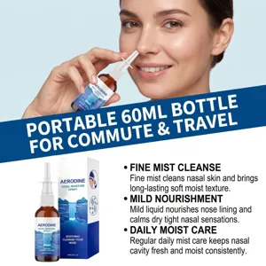 Vue détaillée du spray nasal hydratant portable Aerodine 60 ml pour le soin nasal.
