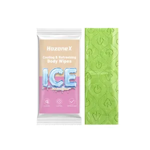 HozoneX Erfrischende Körper-Feuchttücher mit Minze, Eiskalte Sommer-Erfrischung für unterwegs