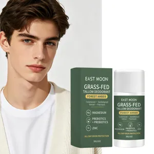 Natural Grass Fed Tallow Deodorant Stick Forest Amber Scent Long Lasting Fresh Body Care Antiperspirant For Men