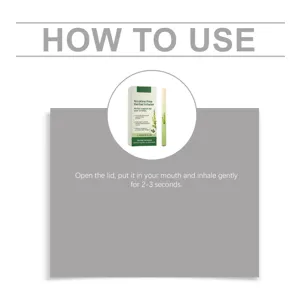 Instruction guide on how to use the nicotine-free herbal inhaler stick for airway support.
