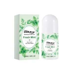 South Moon desodorante roll-on menta fresca 50ml para cuidado corporal, tacto seco, sin marcas.