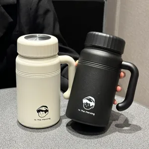 Grande Capacité Bouteille d'Eau Isotherme en Acier Inoxydable 316 avec Poignée Tasse Thermos de Voyage Portable Pour Extérieur