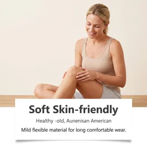 Knee care patch detail showing soft and flexible material worn comfortably on the skin.