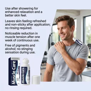 Vista detallada del roll-on de cuidado corporal para aliviar la tensión muscular.