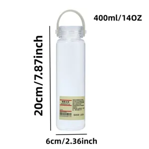 Bouteille d'eau en plastique transparent portable 400ml gobelet minimaliste quotidien