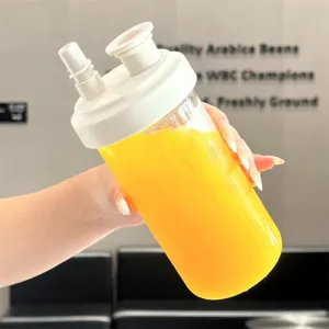 Detailed close-up of a portable large capacity boba straw cup with white dual-hole lid.