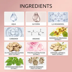 Liste détaillée des ingrédients du gel de soin hydratant pour femmes aux extraits naturels