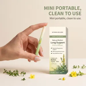 Natural herbal lung support aroma diffuser stick, portable botanical wellness care item.