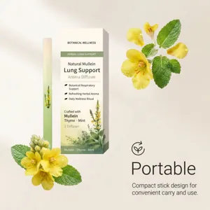 Natural herbal lung support aroma diffuser stick with mint and mullein for daily care.