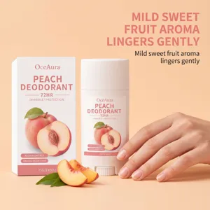 OCEAURA Pfirsich Deostift 75g, 72Stunden langanhaltende Frische und sanfter duftender Schutz.