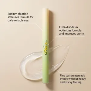 Detailed view of herbal skincare body care stick showing clear gel texture and ingredients.