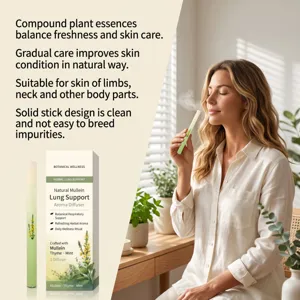 Herbal lung support aroma diffuser stick with mullein and mint for daily body refreshing care.