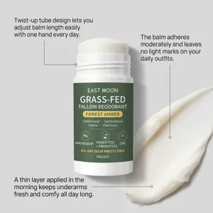 East Moon tallow deodorant stick forest amber 30g natural long-lasting underarm fresh dry