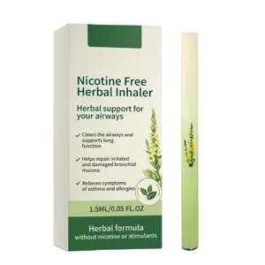 Nicotine-free herbal inhaler stick with 1.5ml capacity for respiratory support