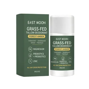 East Moon Natural Tallow Deodorant Stick Forest Amber Cedarwood Scent 30g Body Care