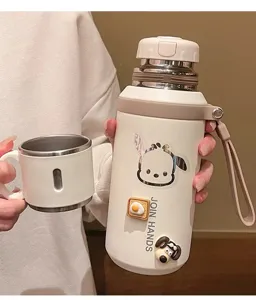 Bouteille isotherme portable en acier inoxydable 316 avec tasse pour le voyage quotidien.