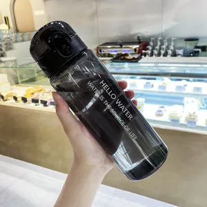 Outdoor sports portable plastic water bottle with scale and bounce lid for daily use