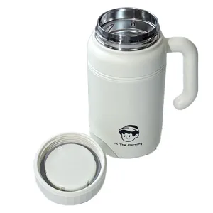 Botella de agua térmica blanca de acero inoxidable 316 con un lindo dibujo animado