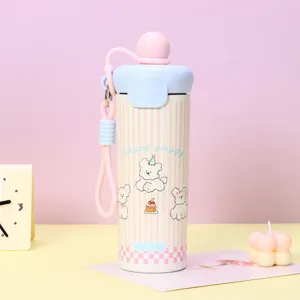 Bouteille isotherme en acier inoxydable mignonne tasse thermique portable étudiant