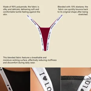 Tanga sexy a vita bassa con tessuto elasticizzato confortevole e spalline stampate.