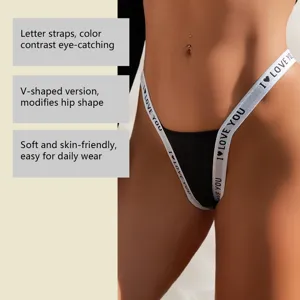 Tanga a V a vita bassa bicolore, design traspirante e confortevole per l'uso quotidiano.