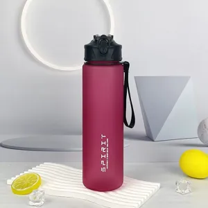 Großes Kapazität Sport Wasserflasche Mattierter Kunststoff Fitness Fitnessstudio Reise Trinkgeschirr Tragbare Auslaufsicher Tasse Mit Strohhalm