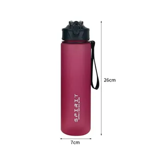 750ml frosted sports water bottle with leakproof lid and carry strap for outdoor fitness