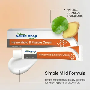 Crème pour hémorroïdes South Moon aux ingrédients botaniques naturels et formule douce.