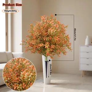 Detailed dimensions of autumn eucalyptus faux tree with 45cm total height