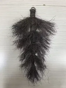 Dark brown teardrop plastic broom decoration for rustic wall hanging or wreath base